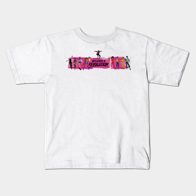 (Pink Band) Inclusion Is Revolution Kids T-Shirt by ForAllNerds